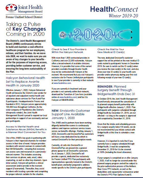 Download the Winter 2019-2020 HealthConnect Newsletter